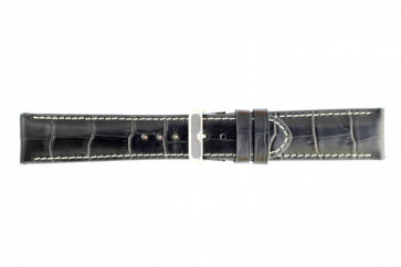 Echt lederen band croco zwart WP-61324.22mm